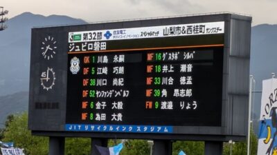 先発メンバー｜甲府 vs. 磐田