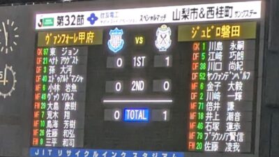 試合結果｜甲府 0-1 磐田